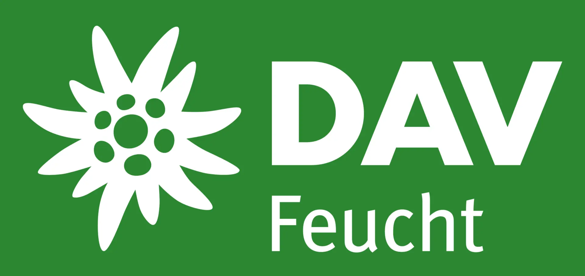 Logo Light der DAV-Sektion Feucht | © DAV Schriftzug mit Sektionsname Feucht und Edelweiß