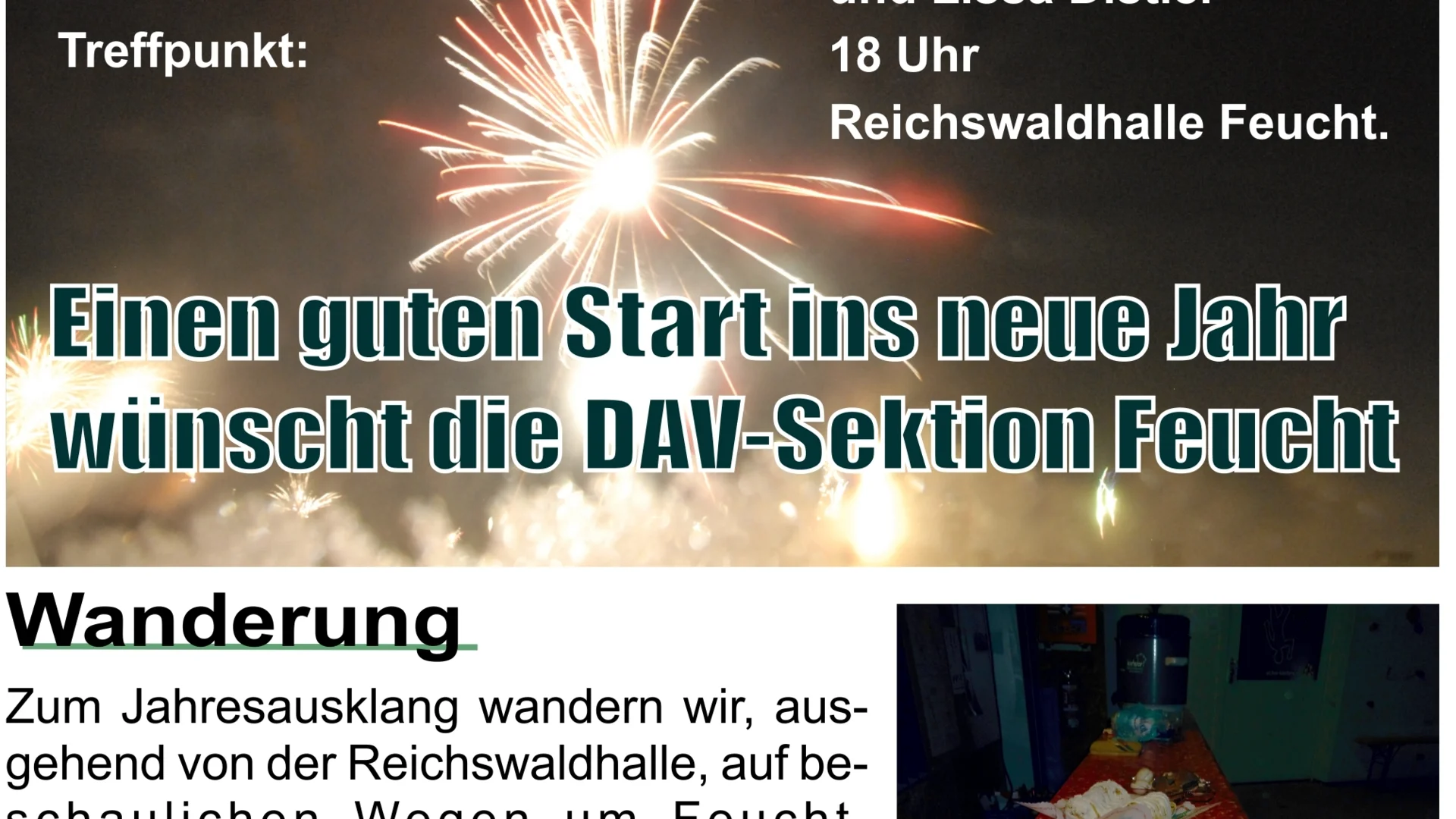 Plakat Silvesterwanderung 2025 | © Wolfgang Stolzenberg | DAV-Feucht